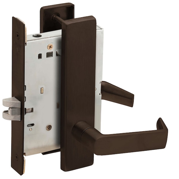 Schlage Grade 1 Passage Latch Mortise Lock, 06 Lever, L Escutcheon, Dark Oxidized Satin Bronze Oil Rubbed Fi L9010 06L 613 - main